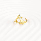 Raw brass cutout triangle ring, Modern Ring Designs For Female, Geometric shapes ring for women, Unique women gift ideas