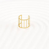 Brass Adjustable Cage Ring, Stripe Ring Modern Ring Open, Minimalist Women Ring 