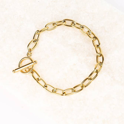 18k Gold-plated Clip Chain Bracelet