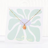 Single Sunstone Drop Necklace (Gold or Silver)