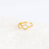 Small Infinity Ring, 18k Gold Plated Geometric Design Female Ring