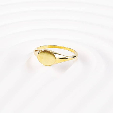 Blank Oval Signet Brass Ring for sale