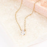 Floating CZ Diamond Necklace (Gold)