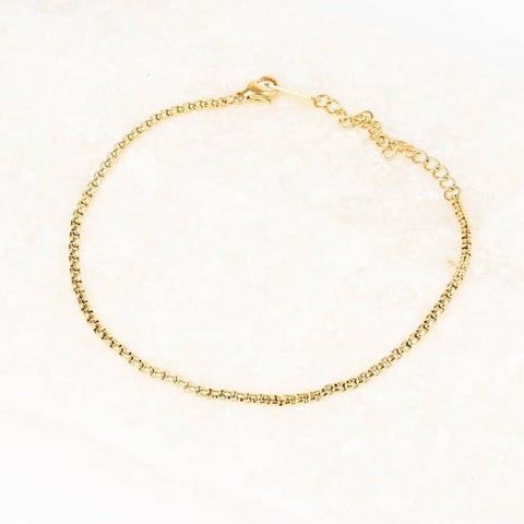18k Gold-plated Dainty Box Chain Bracelet