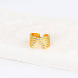 18k Gold Plated Crown Ring Adjustable Ring, Unique Jewelry Gift for Ladies, Women, Girls