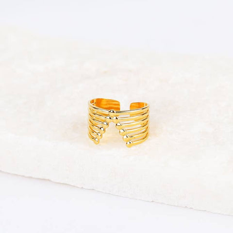 18k Gold Plated Crown Ring Adjustable Ring, Unique Jewelry Gift for Ladies, Women, Girls