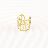 Wave Cage Ring, Raw Brass Stackable Ring, Simple Jewelry Gift Ideas