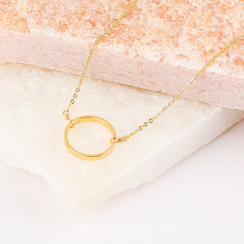 18k gold-plated Circle Necklace, jewelry near me, gold necklace women