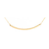 18k Gold Curve Necklace, sleek, curved design necklace, minimalist look jewelry