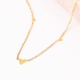 18k Gold Heart Heart Heart Necklace, gold jewelry, simple necklace for women