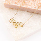 18k Gold Honeycomb Necklace, buy jewelry wholesale, meaningful necklaces