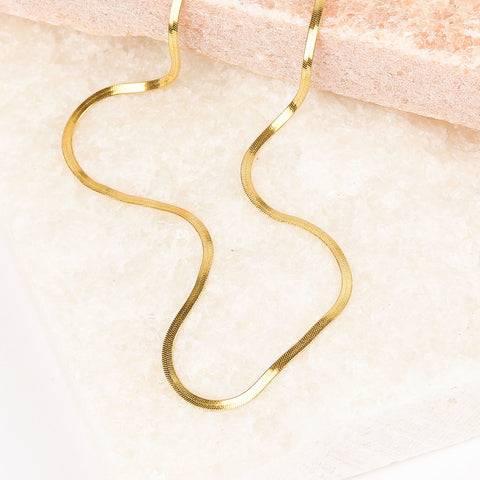 Snake Chain Necklace, 18k gold chain, minimalist jewelry