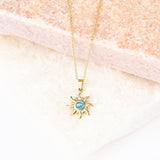 Turquoise Sun Necklace (Gold)