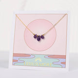 Triple Amethyst Drop necklaces, Amethyst jewelry for sale, 14k gold necklaces near me, jewelry wholesale in ca