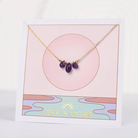 Triple Amethyst Drop necklaces, Amethyst jewelry for sale, 14k gold necklaces near me, jewelry wholesale in ca