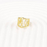 Side by Side Ring in Brass/ 18k Gold Plated, Adjustable Modern Ring for Women