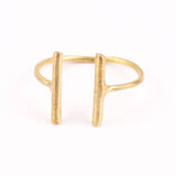 Double Bar Ring Brass Adjustable Ring, Unique Women's Accessories