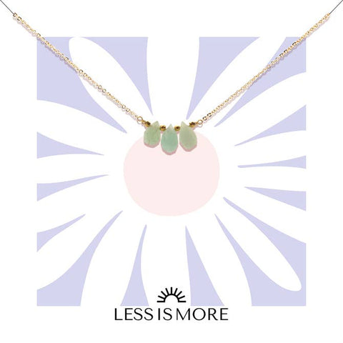 Triple Amazonite Drop Necklace (Gold or Silver)