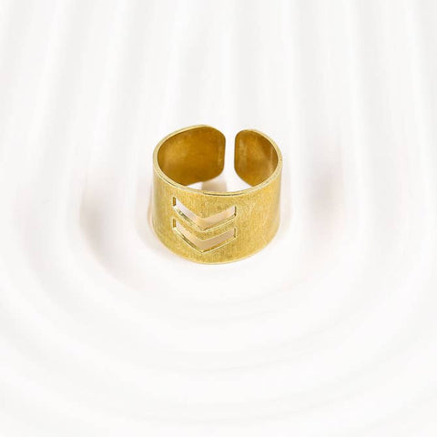 Raw brass direction ring, Adjustable brass ring for women, Meaningful Rings For Her/Him