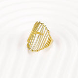 Web Ring, Raw Brass Adjustable Ring for Women