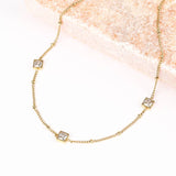 CZ Diamond Saturn Necklace (Gold)