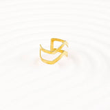 Double Chevron Raw Brass Ring , Eye-catching Rings for Girlfriend