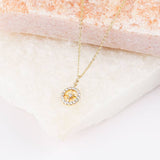 CZ Compass Necklace (Gold)