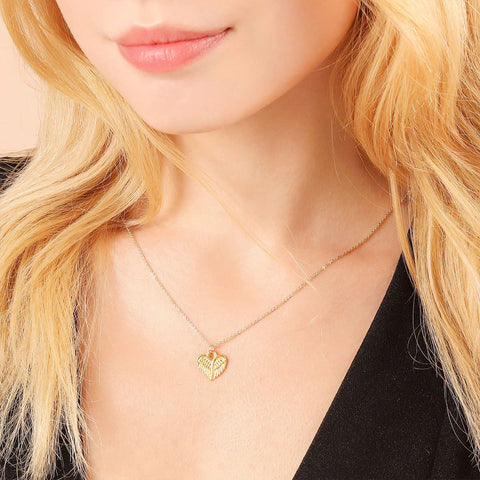 Wing Heart Necklace (Gold)