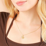 Cutout Lotus Necklace (Gold)