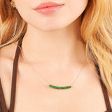 Dark Green Jade Smile (Gold or Silver)