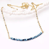 Faceted Blue Hematite Smile (Gold or Silver)