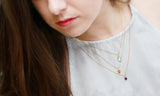 Single Sunstone Drop Necklace (Gold or Silver)