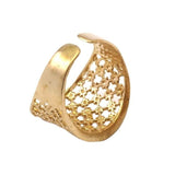 gold plated brass mesh ring