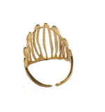 Web Ring, Raw Brass Adjustable Ring for Women