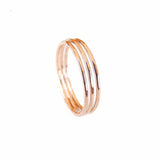 Thin Hammered Rose Gold Filled Ring, Stacking Ring Simple Design for Ladies