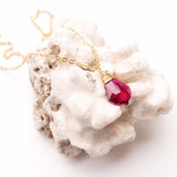 Red Ruby Baroque Swarovski Necklace (Gold or Silver)