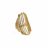 Web Ring, Raw Brass Adjustable Ring for Women