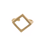 Cutout Diamond Ring, Square Brass Ring, Fashion Rings For Women, Women Jewelry Gift Ideas