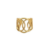 Side by Side Ring in Brass/ 18k Gold Plated, Adjustable Modern Ring for Women