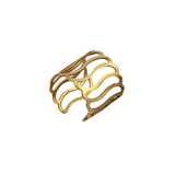 Wave Cage Ring, Raw Brass Stackable Ring, Simple Jewelry Gift Ideas